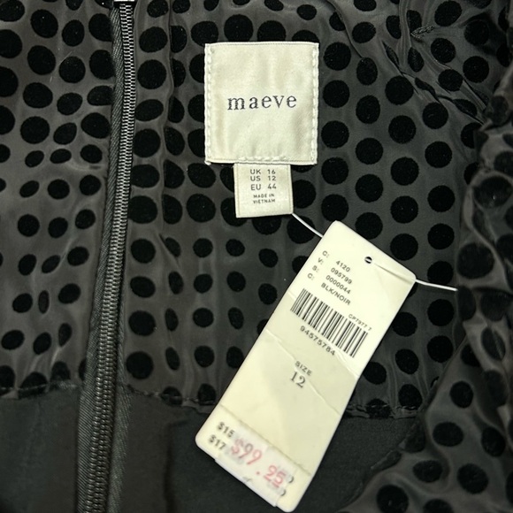 Anthropology Maeve Taffeta Dot Midi Skirt Black Size 12 NWT - Picture 2 of 9